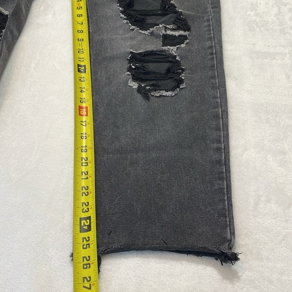 BLUE SAVVY DENIM WOMEN FADED LIGHT  BLACK  JEANS  DISTRESSED - Picture 4 of 12